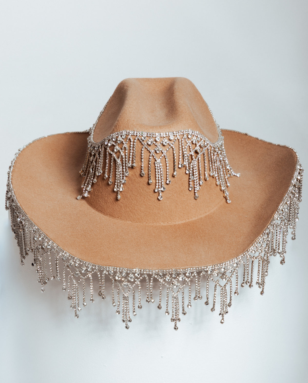 Cowboy Daddy Rhinestone Trim Hat - Tan