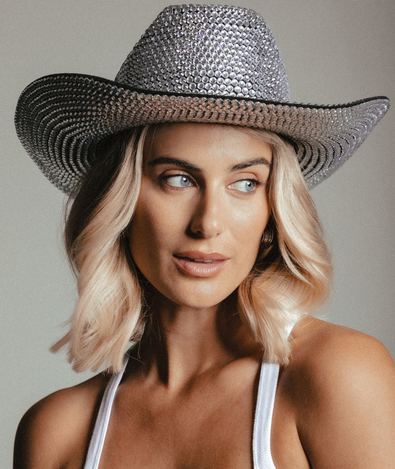 Cowboy Daddy Full Rhinestone Hat - Black