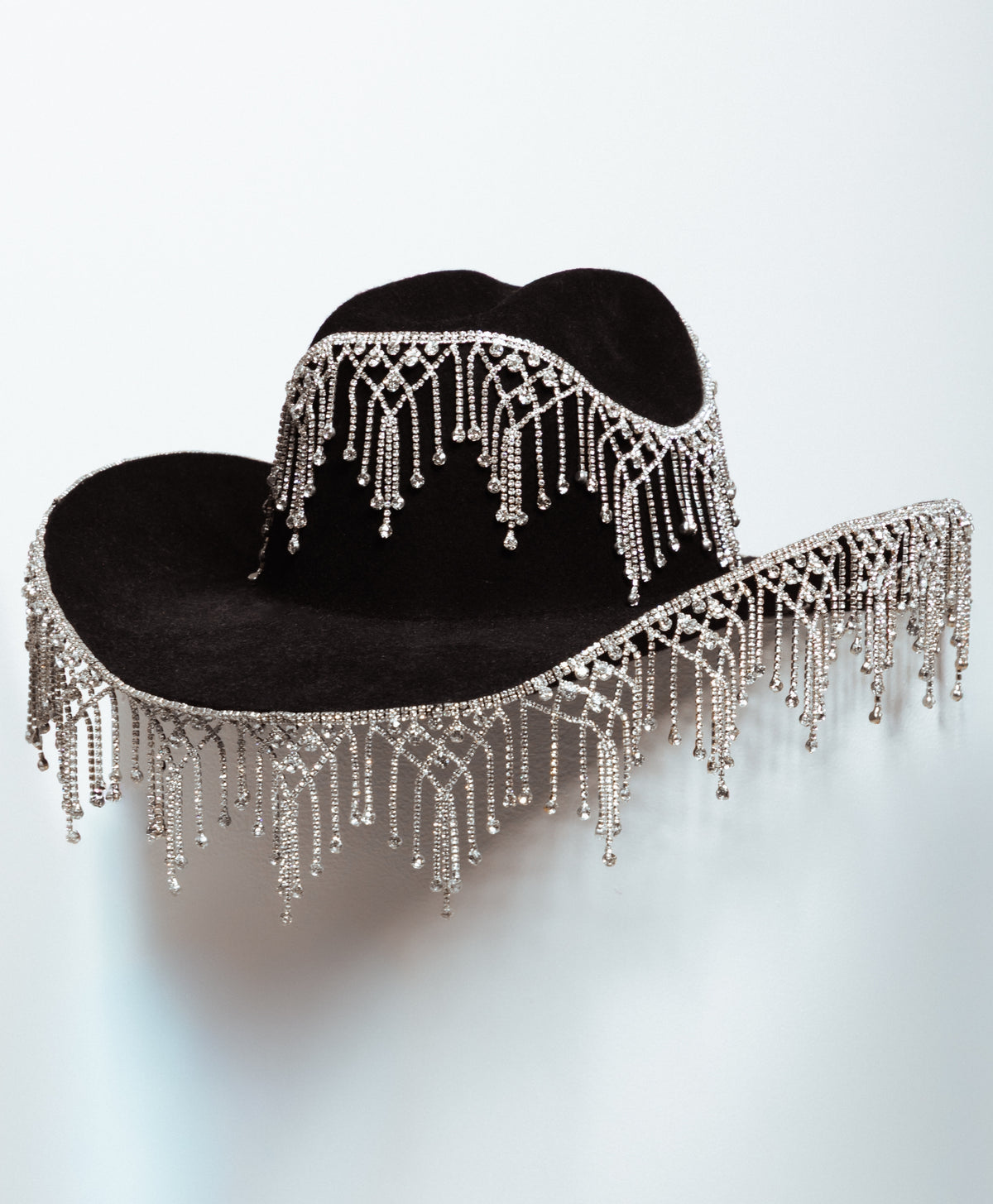 Cowboy Daddy Rhinestone Trim Hat - Black