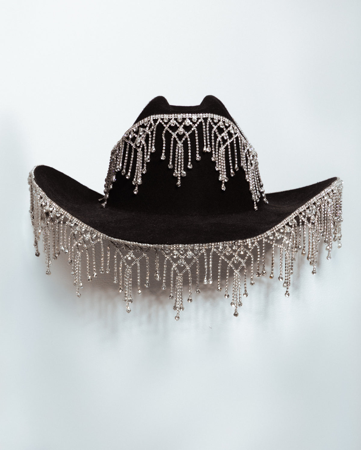 Cowboy Daddy Rhinestone Trim Hat - Black
